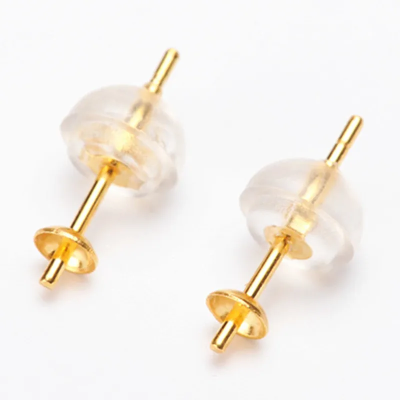 

2019 New Fashion Pearl Earrings Parts, Stud Earrings with Earrings Stoppers/Back/Cup Findings Accessory, 925 Silver Metal