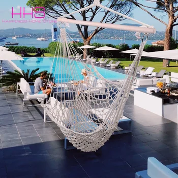 

1Pcs Beige Outdoor Hanging Chair Garden Swings Hammock Bohemia Cotton Rope Chair Beach Camping Indoor Balcony Hanging Chair New