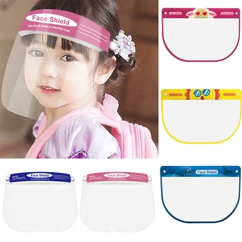 

Transparent Face Shield Children Kids Full Face Mask Splash-proof Face Cover Dust-proof Protective Visor Cartoon Safety Masks