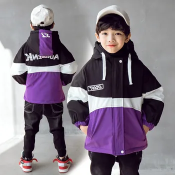 

Brand Fashion Winter Thicken Warm Child Coat Waterproof Baby Boys Jackets Patckwork Children Outerwear Kids Outfits For 95-150cm