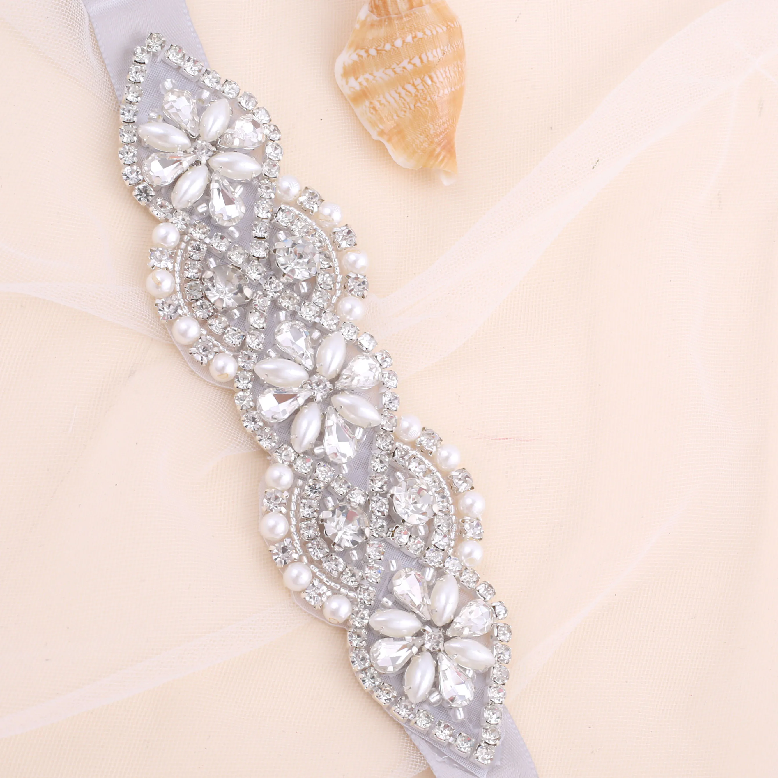 SESTHFAR-Cinturón de novia con apliques de diamantes de imitación, cinturón de cuentas de cristal para boda, vestido de faja para dama de honor, accesorio para boda