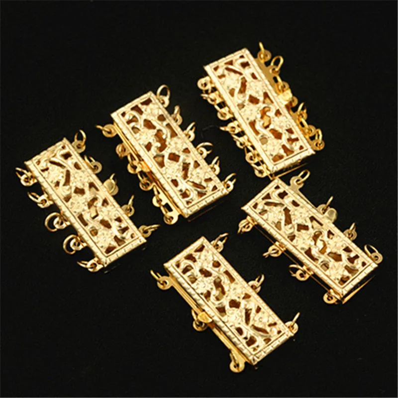 14K Gold Filled 9x23mm Filigree Pearl Clasp Gold Button Jewelry Accessories Supplies for Bracelets Necklace Making Findings