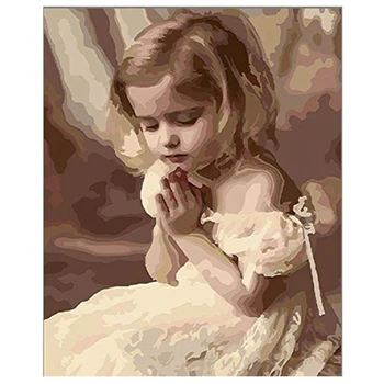 

Diy Oil Painting by Numbers, Paint by Number Kits - Pray Girl 16*20 inches - PBN Kit for Adults Girls Kids Christmas New Year Gi
