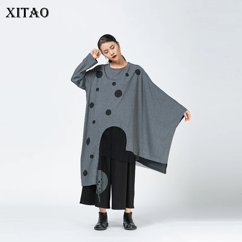 XITAO Trend Irregular Graphic T Shirts Plus Size