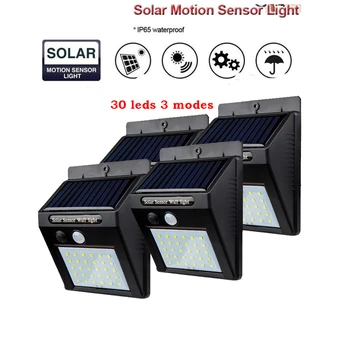 

2/4PCS 30 LED Solar Light Human Infrared PIR Motion Sensor cob Wall Lamp Security Outdoor Lighting Waterproof IP65 Garden Lamp f