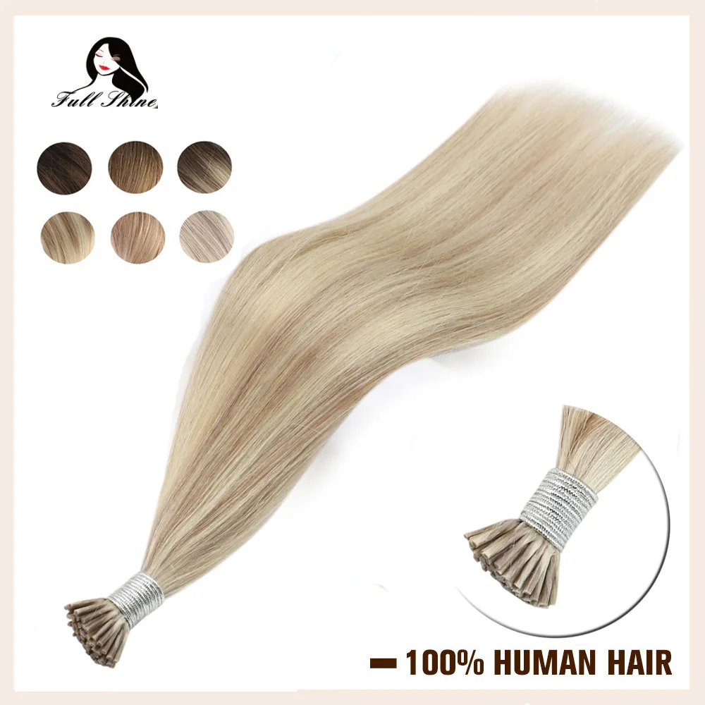 Full Shine-extensiones de cabello con punta de 50g, Color Bayalage, extensiones de cabello humano Remy, Color Piano, cápsula Keartin Fusion