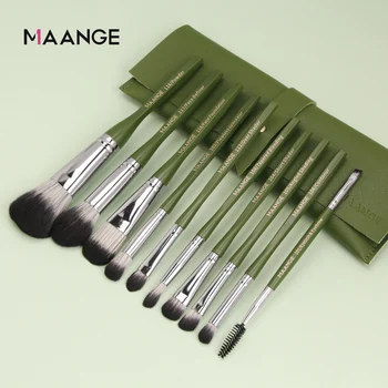 

MAANGE Pro 10 Pcs Makeup Brush Set With Bag Powder Foundation Eyeshadow Lip Eyeliner Blush Blending Face Makeup Brushes tools