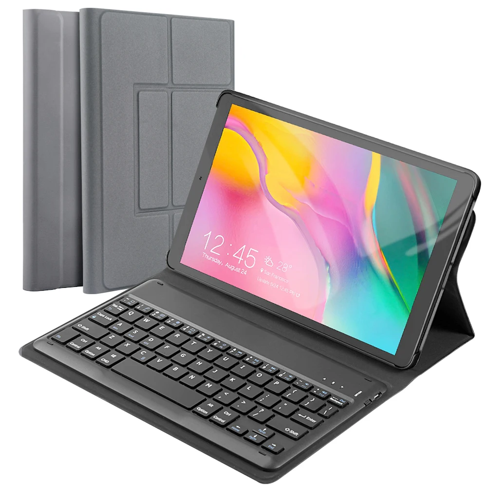 Магнитная адсорбционная Беспроводная клавиатура для samsung Galaxy Tab A 10,1 T510 T515 съемная и планшет Bluetooth клавиатура с Чехол - Цвет: Grey USA