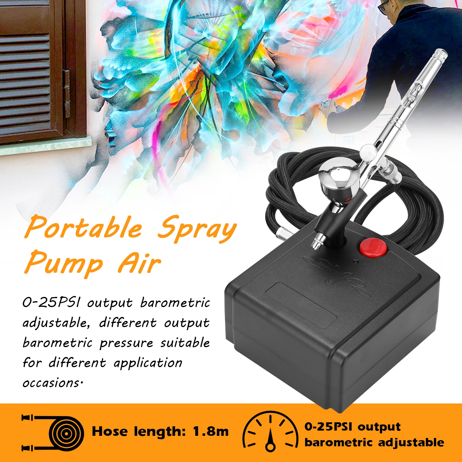 KKMOON Portable Spray Pump Airbrush Compressor for Makeup Art Painting Craft Model Flower Spraying Machine | Инструменты