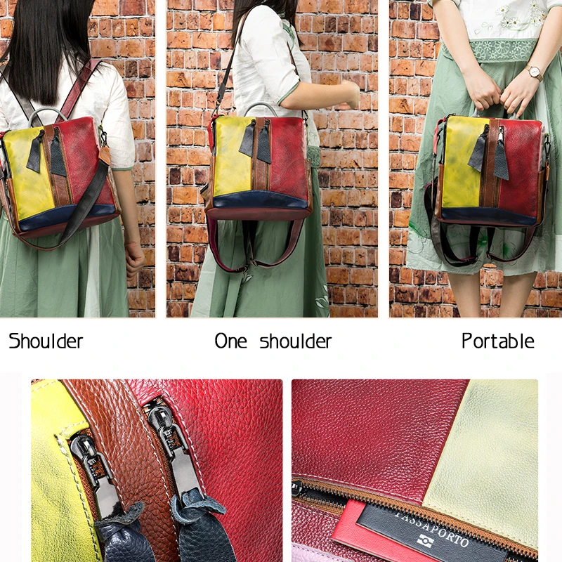 Wetsal Backpack Women Genuine Leather 