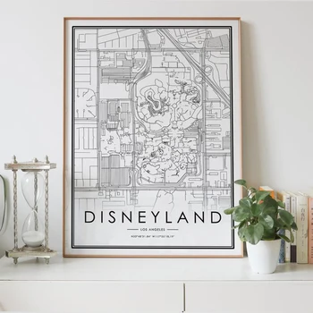 

DISNEYLAND Los Angeles California CA USA city map print, Personalized black and digital map download, custom city map poster