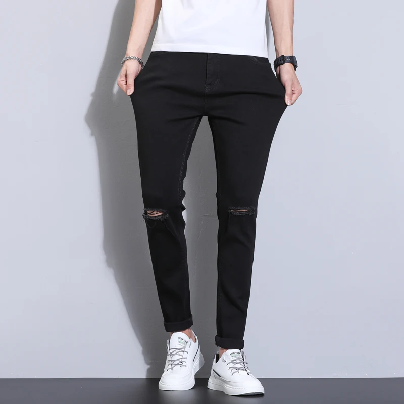 MEN'S BASIC SKINNY FIT STRETCH PENCIL JEANS - NE PEOPLE