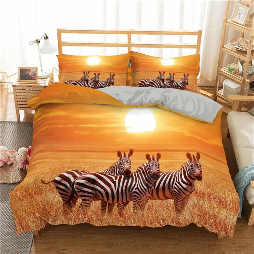 Download Zeimon Giraffe Zebra Printed Duvet Cover With Pillowcase Animals Bedding Set Single Twin Queen King Size Microfiber Bed Linen Bedding Sets Aliexpress