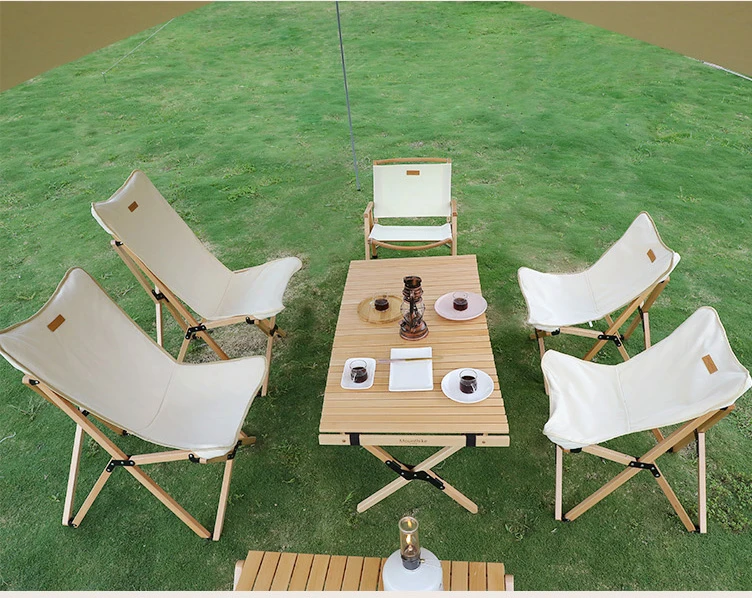Beige Wood Camping Folding Chair Wooden Portable Outdoor Picnic Chair For Korea Bbq Or Fishing Garden Outdoor Beach Chairs Aliexpress