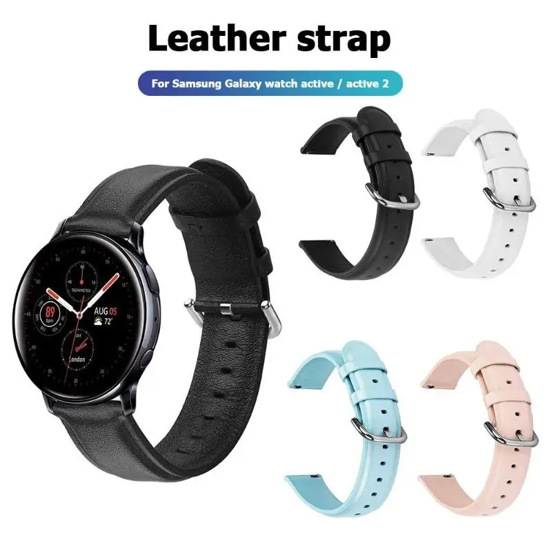 

Soft Genuine Leather Watch Strap for Samsung Galaxy Watch Active 2 Unisex Accessorie Large Size Wristband Replacement Adjustable