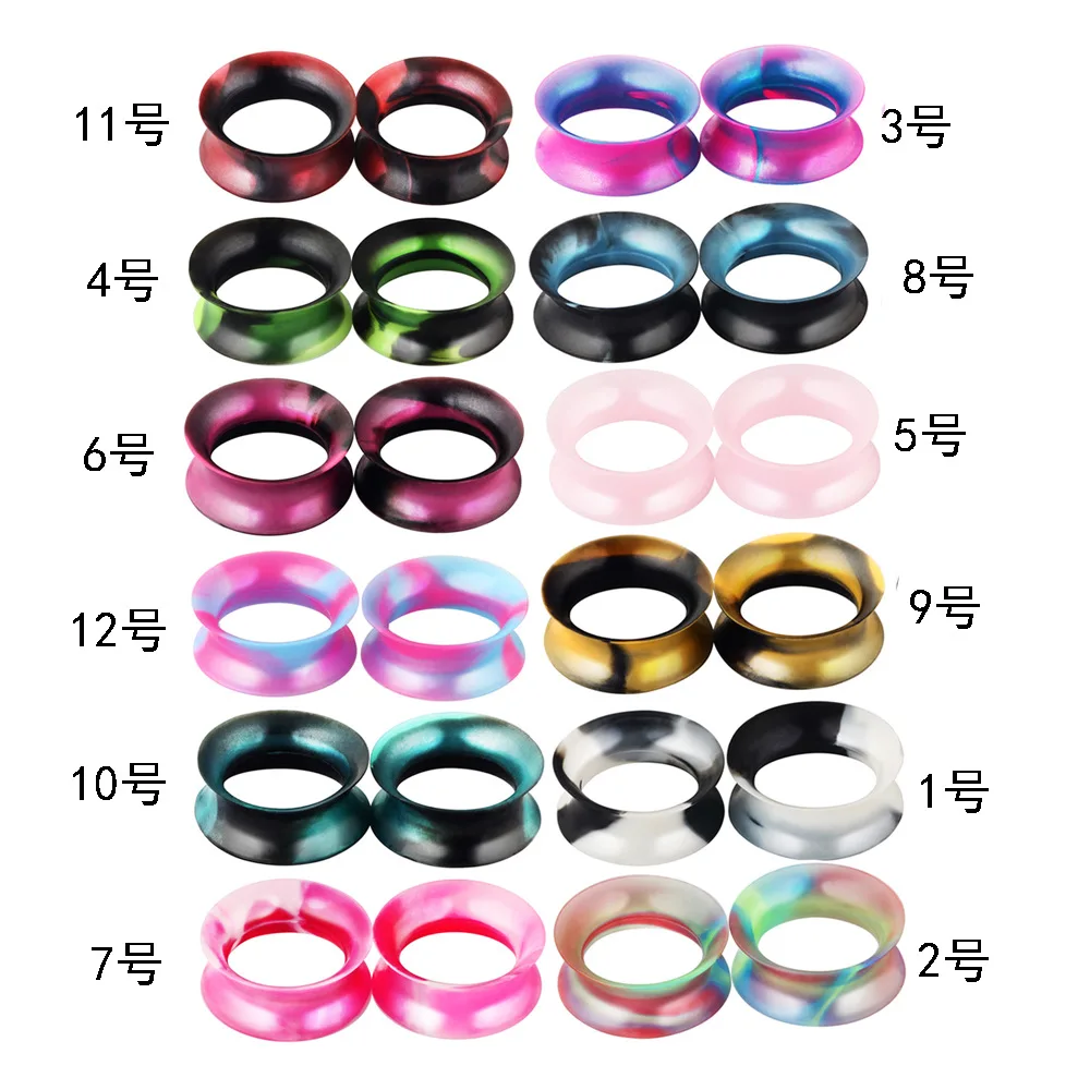 24pcs/lot Body Piercing Jewelry Soft Silicone Tunnels Ear Gauges Plugs Stretchers Expander 6mm/8mm/10mm/12mm/14mm/16mm piercing jewelry,ear piercing jewelry,body piercing jewelry,body jewelry