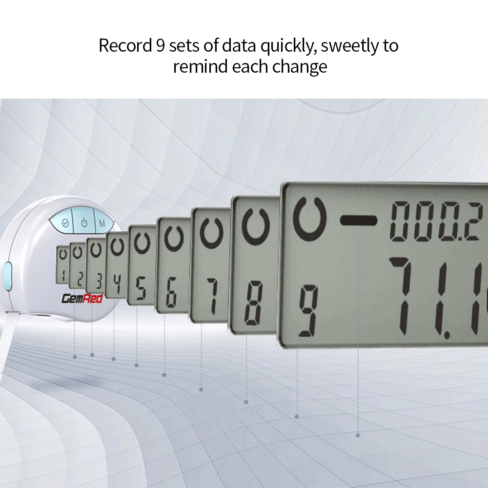Digital Measuring Tape Accurately Measures Body Part Circumferences Digital Display Records Results Measurements Pink/Blue
