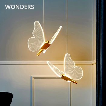 Butterfly Pendant Lamp Nordic New Bedroom Bedside Pendant Lights 2