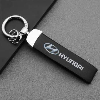 

1pcs 3D Metal Leather Car Styling Car Keychains Key Ring For HYUNDAI Tucson Solaris I30 CRETA Santa fe Ix35 I40 IX20 Accessories