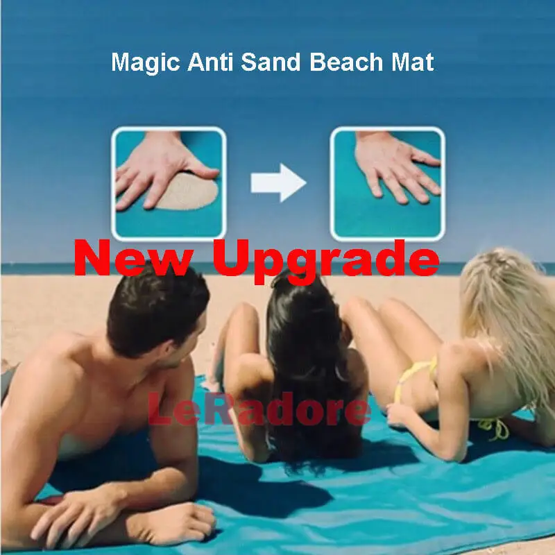 Пляжный коврик с песком Magic Sand Free водонепроницаемый переносной пляжный 4 штифтами