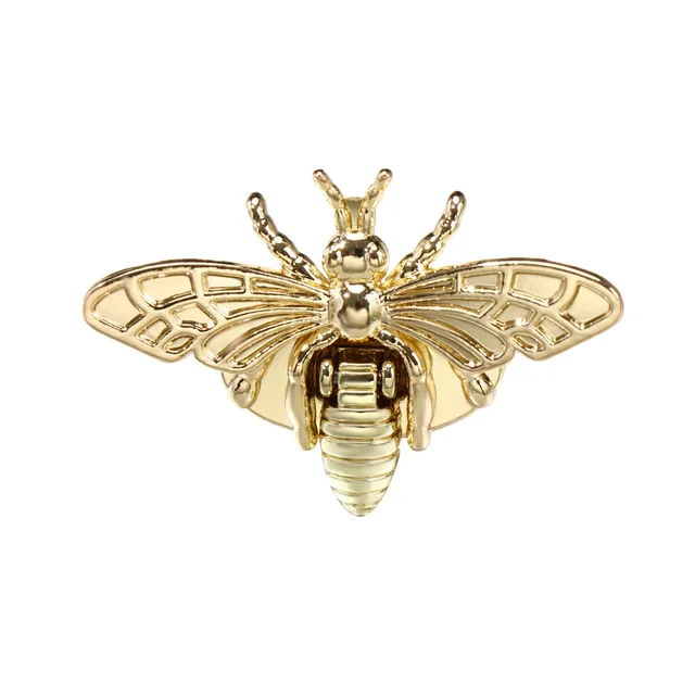 New Fashion Retro Bee Clasp Turn Lock Switch Spring Lock Metal Hardware For Diy Accessories For Handbag Shoulder Bag Purse Gold-Bee