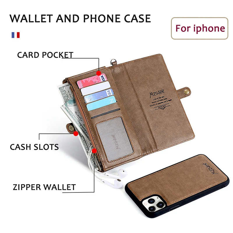 

For iPhone 13 High Grade luxury Card Slots Wallet Case For iPhone 12 Pro Max X XR XS 8 Plus 7 Case for iphone 11 phone case