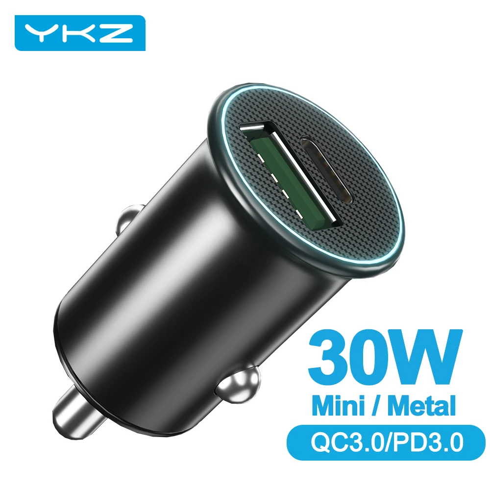 Автомобильное зарядное устройство с двумя Usb-портами 30 Вт для Xiaomi мобильный