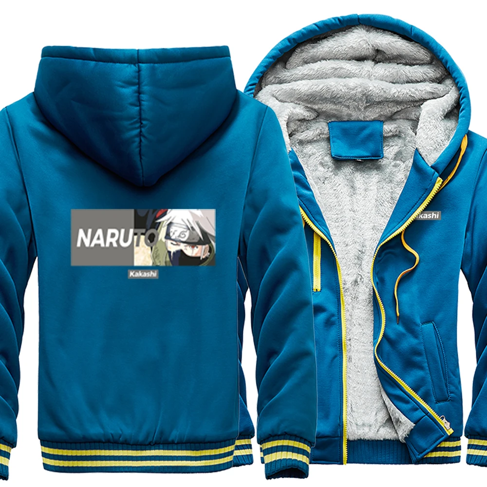 

Warm Jackets Naruto Japanese Anime Kakashi Print Jacket Men's Punk Harajuku Sweatshirt Male Windproof Fashion Brand Hoodie Man