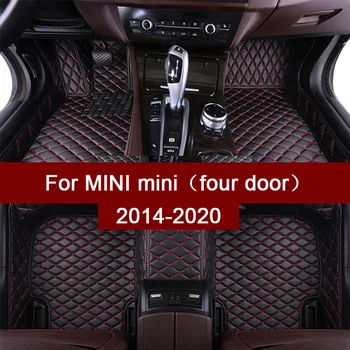 

Leather Car floor mats For MINI mini four door 2014 2015 2016 2017 2018 2019 2020 Custom auto foot Pads automobile carpet cover