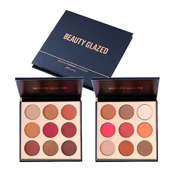 

Girl 9 Colors Beauty Luminous Glazed Eyeshadow Palette Matte Diamond Glitter Foiled Eye Shadow in One Palette Blush Makeup Sets