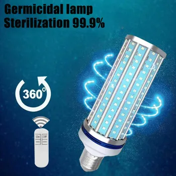 

60W LED UV Germicidal Lamp UV Sanitizer For Home Remote Control Disinfection Lamp Light E27 LED UVC Light Bulb Sterilization #N