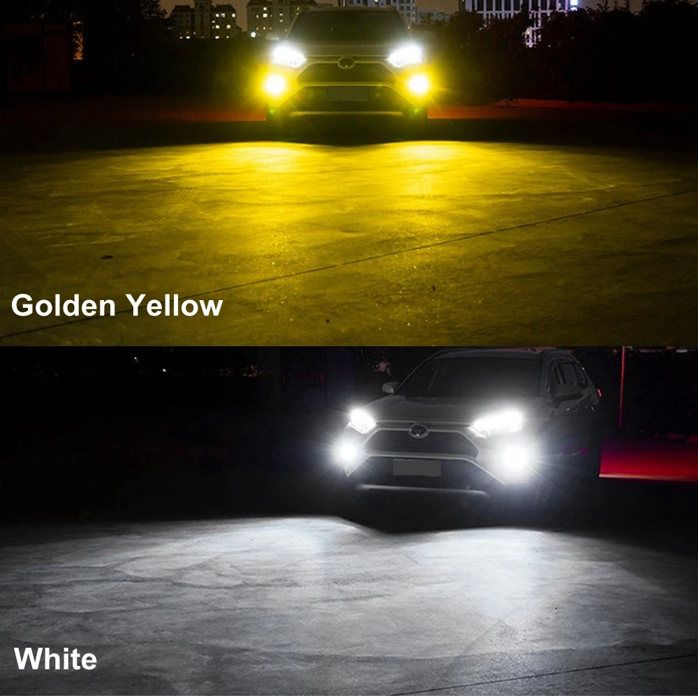 1Pcs Dual Colors H11 H8 9006 HB4 881 H27 3030 LED Auto Fog Lamp Car Anti Fog Light Bulb Yellow White