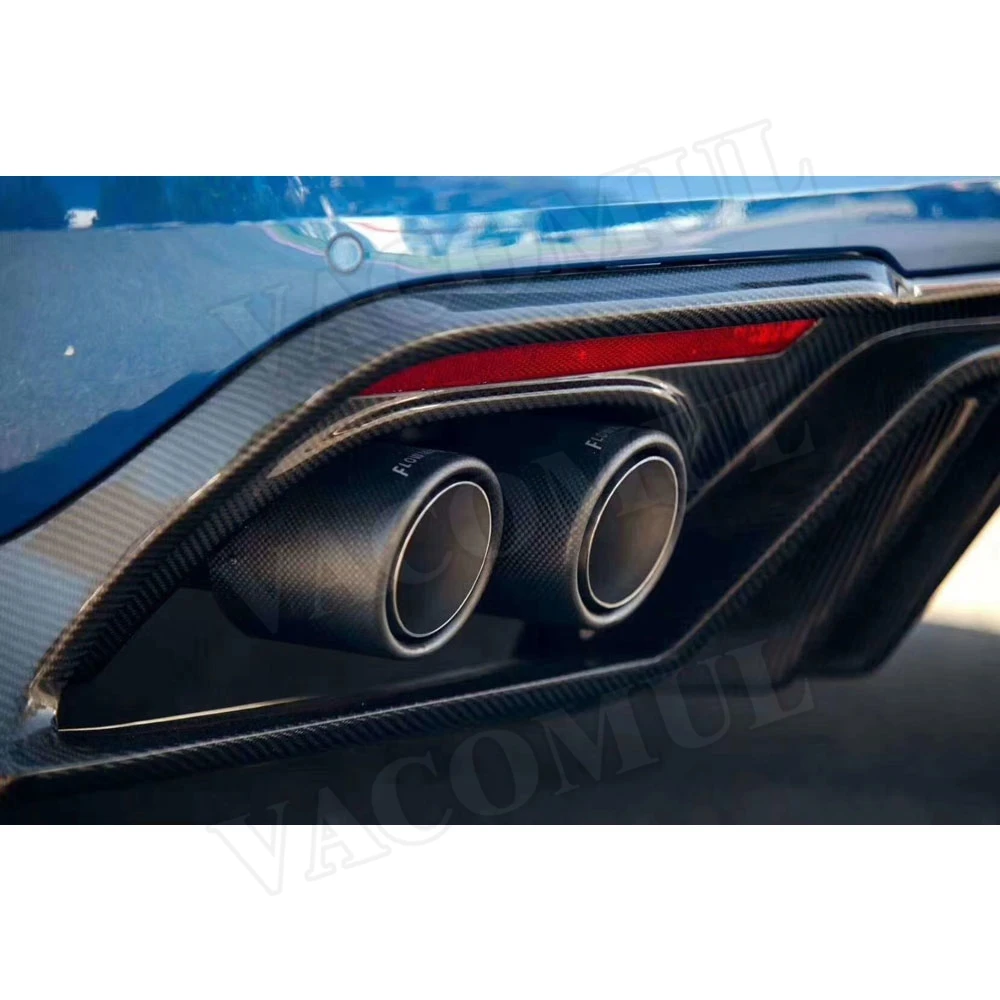 Углеродное волокно рассеиватель задней губы спойлер для Ford Mustang задний Автомобильная бампера четыре розетки