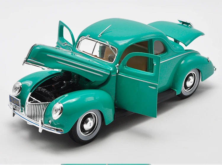 1/18 игрушка для мальчика литая модель автомобиля коллекционный автомобиль подарок для детей 1:18 статические автомобили Ford-Deluxe Coupe винтажный автомобиль - Цвет: Зеленый