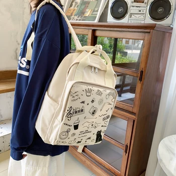 

College Student Backpack Women Cartoon Printed School Bag for Girls Female Korean High School Backpack 2020 New Harajuku Ulzzang