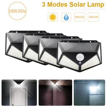 

100 LED Solar Light Outdoor Solar Lamp Powered Sunlight Waterproof PIR Motion Sensor Street Light for Garden Decoration