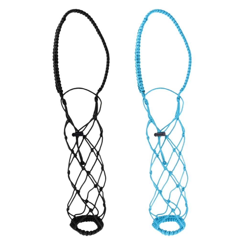 2pcs Water Bottle Holder Net Weaving Net Cup Carrier for Flask 17oz Bottles Cup Black Blue
