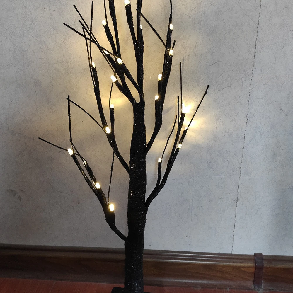 

LED Festival night light Birch Tree Lamp christmas decorations for home usb Golden Silver glitter lighting Indoor Holiday Fairy