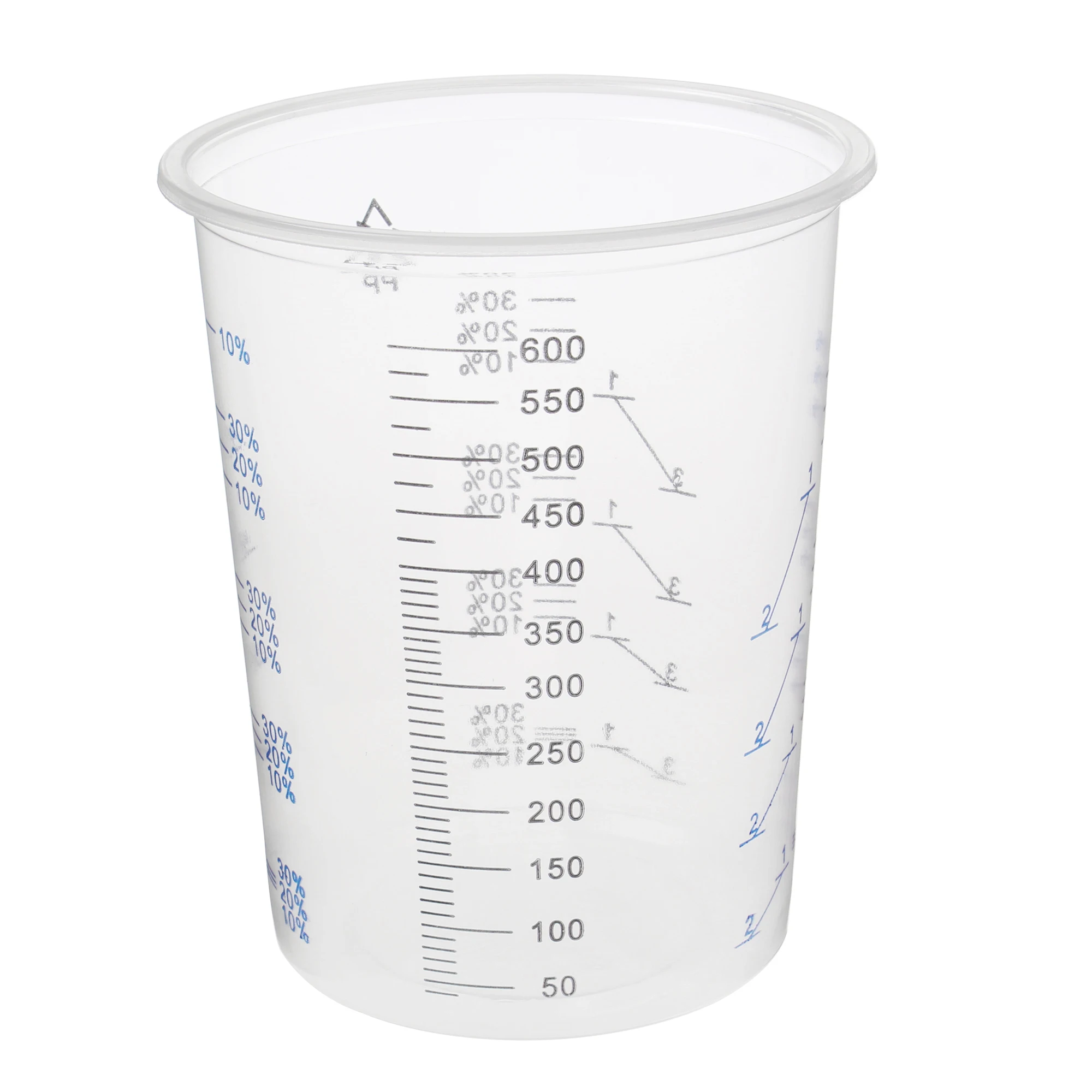 600ML Transparent Plastic Paint Cup Disposable Cup Paint Scale PP