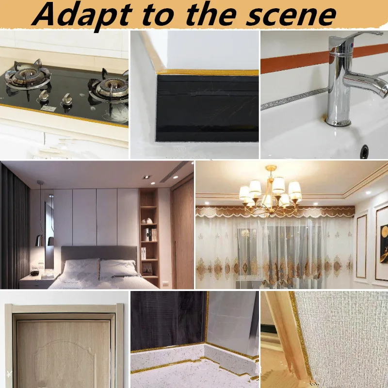 1-6M Self Adhesive Tape Waterproof Beautiful Joint Floor Seam Line Sticker Background Wall Ceiling Edge Corner Seal Home Decor