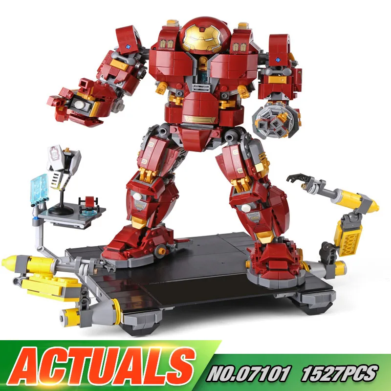 

07101 Superheros Series Compatible With 76105 The Hulkbuster Ultron Edition Set Building Blocks Bricks Endgame Movie Kids Toys