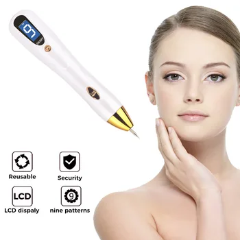

New 9 Positions Laser Mole Pen Remover Black Dots From Ance Face Cleaning LCD Beauty Instrument Removal Tattoo Machine Pen