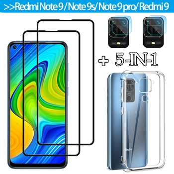 

5in1, чехол, glass xiaomi redmi note9 pro screen protector 9 H hard film redmi 9 mi note 9 pro glass clear xiaomi redmi note 9 s