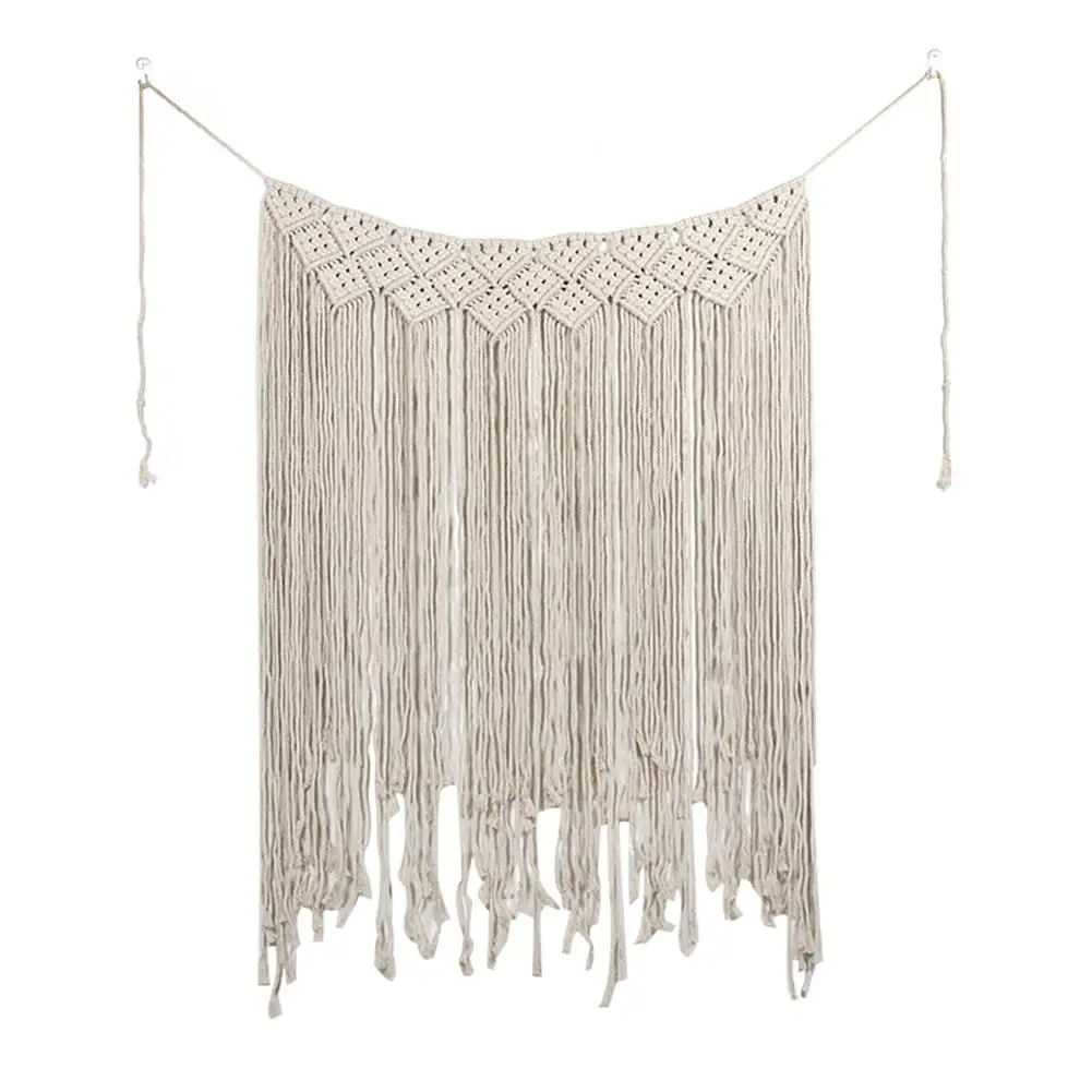 

HobbyLane Macrame Wedding Ceremony Backdrop Curtain Wall Hanging Cotton Handmade Wall Art Home Decor 45.2*53in