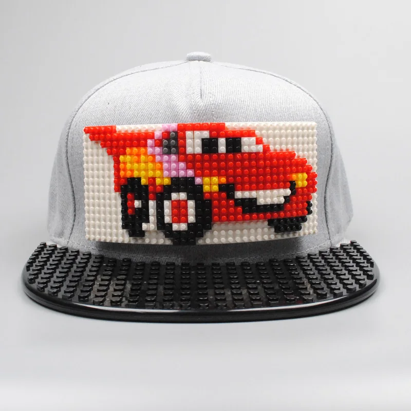 Новые головоломки игры блоки DIY лего бейсбольная шляпа Боб Марли пиксели супергерой папа шапки Snapback кепки для мужчин и женщин Съемный - Цвет: C21
