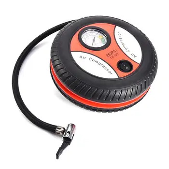 

Portable Electric Mini Tire Inflator Air Compressor 260PSI DC 12V Car Auto Pump Tire Provide Pressure Gauge and 3 Nozzle Adapter