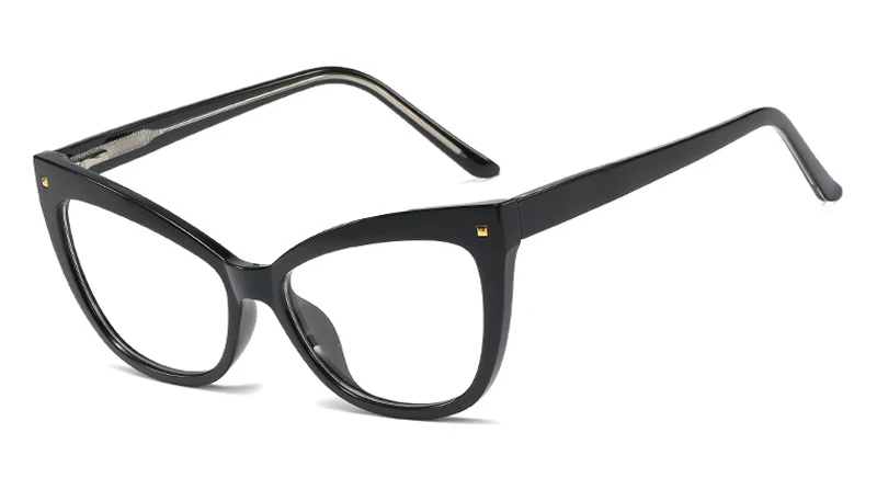 black with clear Peekaboo, сексуальные очки tr90, оправа, кошачий глаз, прозрачные линзы, женские, большие очки, по рецепту, черные, женские, высокое качество, ацетат - Цвет оправы: black with clear