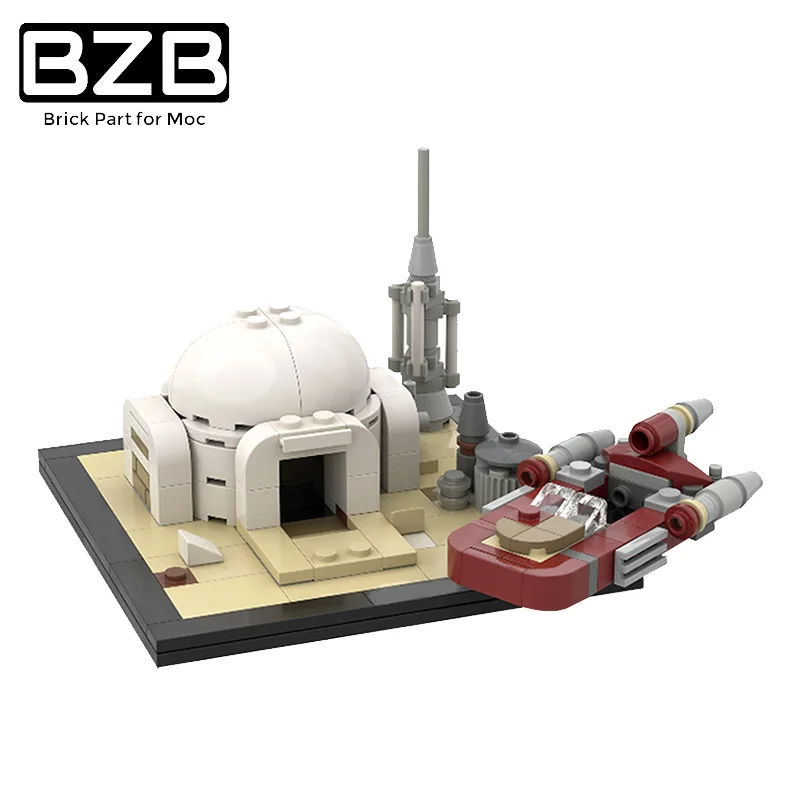 

BZB MOC 61032, серия «Вселенная война», ТАТУИН, пустыня, хижина, строительные блоки, модель, украшение, дети, игра мозга, сделай сам, игрушка, лучший подарок на день рождения