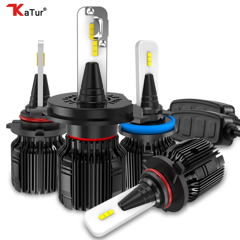 

Katur Fanless LED H1 H3 H7 H11 9005 9006 9012 HIR2 HB3 H4 Car Headlight Bulbs Hi-Lo Beam Automobile 12V 24V No Fan Fog Lights 8000Lm Ture Lumens