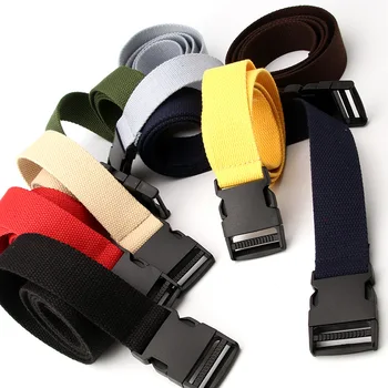 

Adults Adjustable Belt Unisex Simple Fashion Korean Style Canvas Belts for Women Men Solid Color Plastic Buckle Jeans Waistband